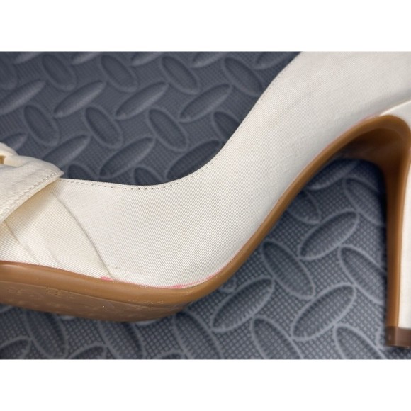 Ted Baker London Hyana Ivory Moire Satin bow pointed womens 10cm pump Sz US 11 - Picture 6 of 12